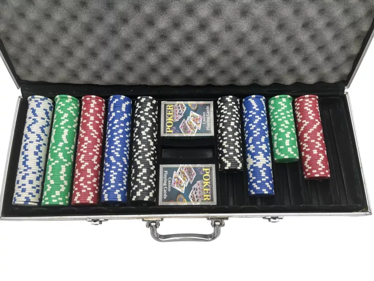 ZESTAW DO POKERA TEXAS POKER ŻETONY KARTY WALIZKA