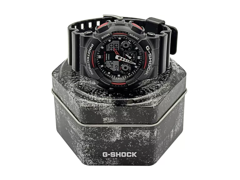 ZEGAREK MĘSKI CASIO G-SHOCK GA100-1A4ER BLACK/RED WR200M