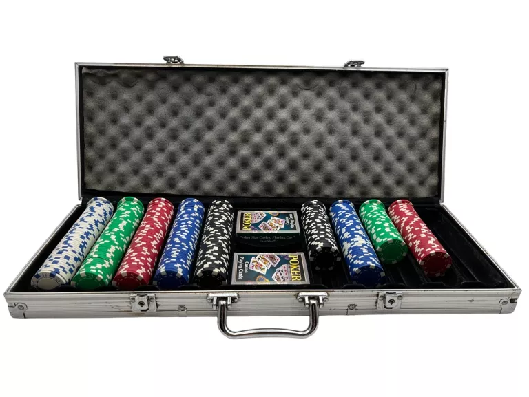 ZESTAW DO POKERA TEXAS POKER ŻETONY KARTY WALIZKA