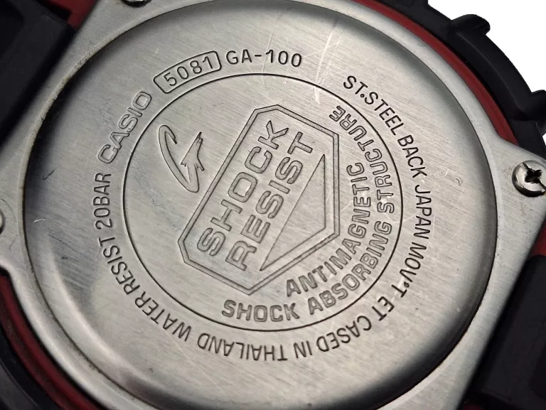 ZEGAREK MĘSKI CASIO G-SHOCK GA-100-1A4ER CZARNO-CZERWONY