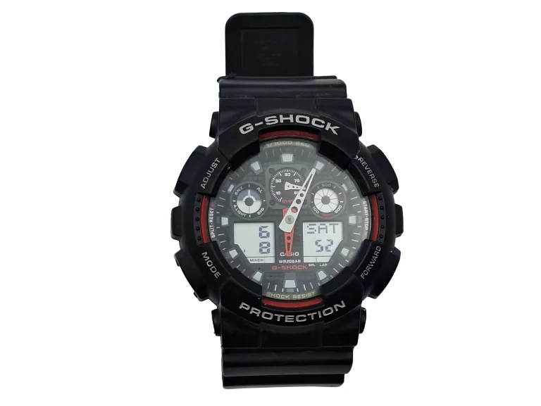ZEGAREK MĘSKI CASIO G-SHOCK GA-100-1A4ER CZARNO-CZERWONY