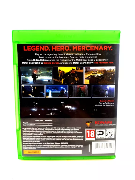 GRA NA XBOX ONE METAL GEAR SOLID GROUND ZEROES