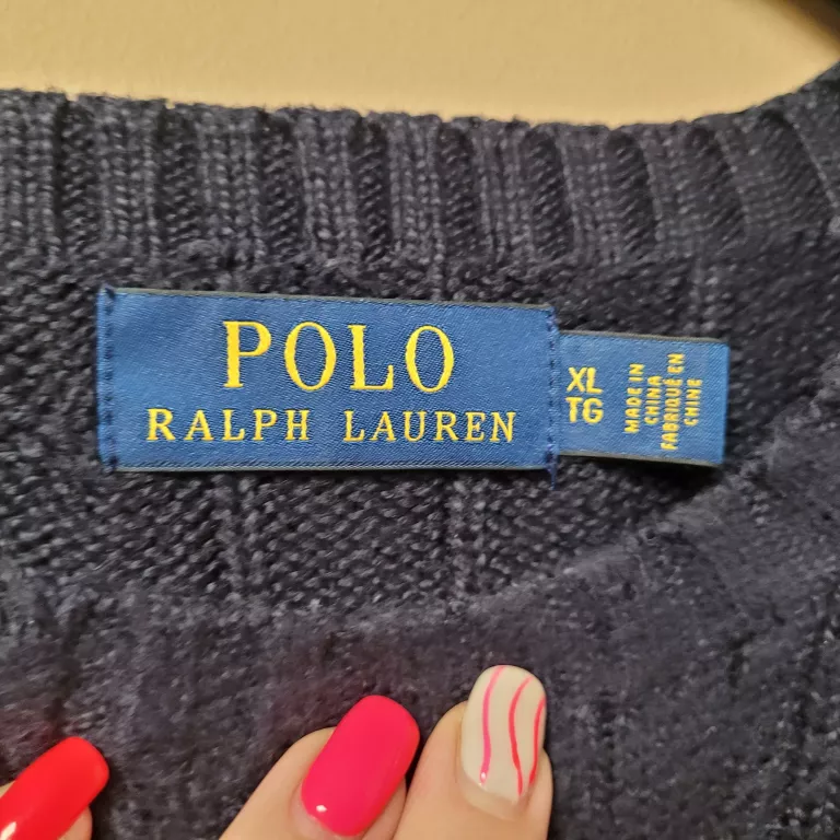 SWETER POLO RALF LAUREN GRANATOWY XL