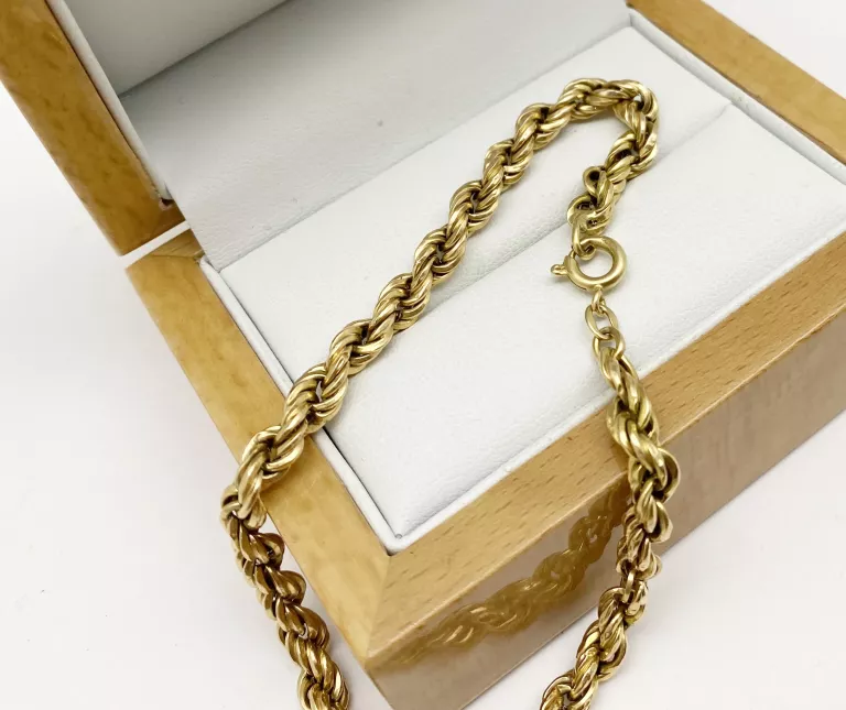 ZŁOTA BRANSOLETKA Z WYJĄTKOWYM SPLOTEM! PRÓBA 750 (18K) 22 CM