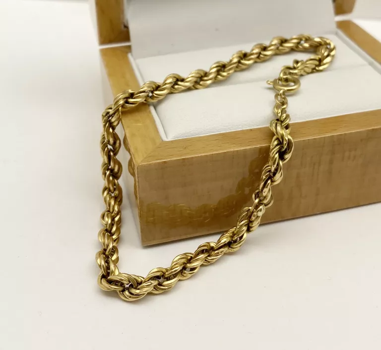 ZŁOTA BRANSOLETKA Z WYJĄTKOWYM SPLOTEM! PRÓBA 750 (18K) 22 CM