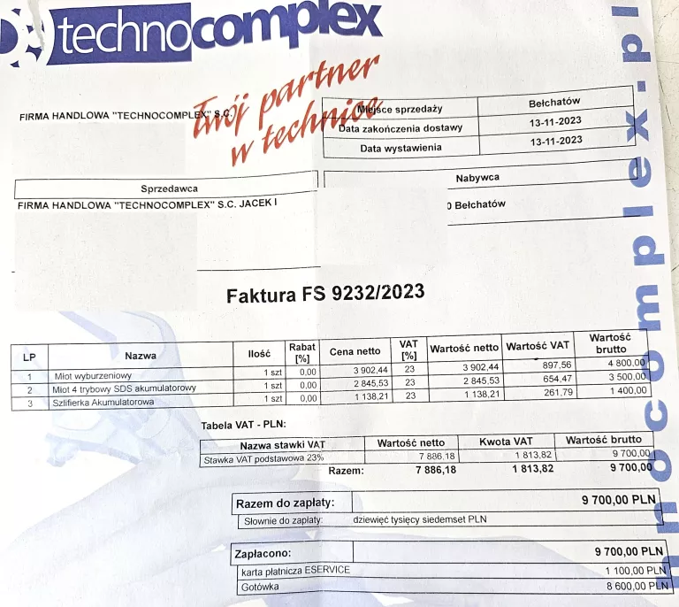 MŁOTOWIERTARKA M18 FHX-0X SDS-PLUS MILWAUKEE/AKU/KOMPLET/FAKTURA