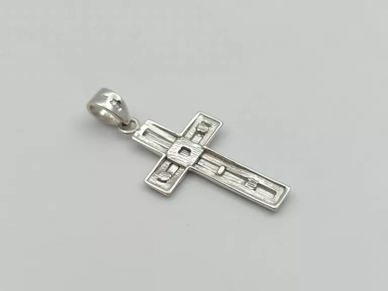 ZAWIESZKA Z BIAŁEGO ZŁOTA KRZYŻ - 585 14K 0,89G
