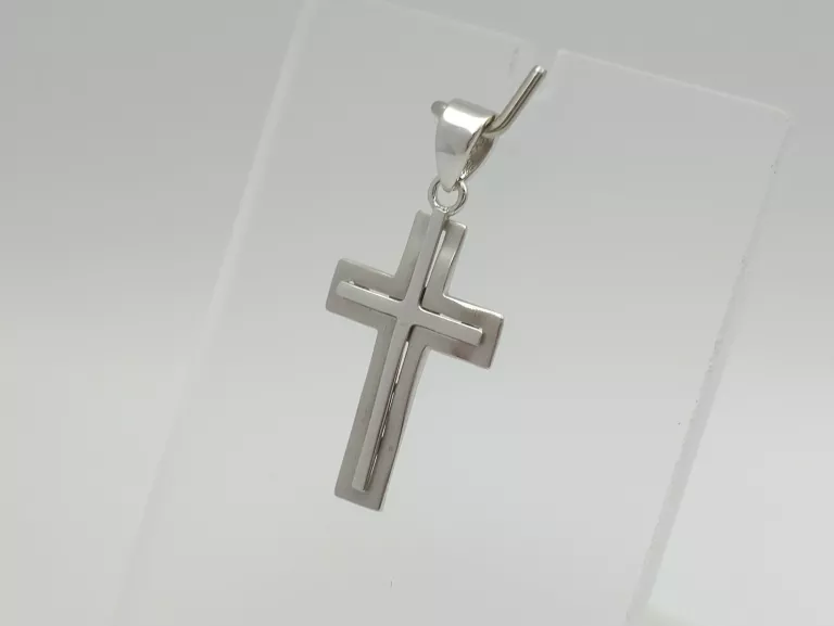 ZAWIESZKA Z BIAŁEGO ZŁOTA KRZYŻ - 585 14K 0,89G