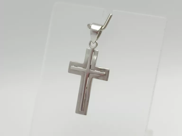 ZAWIESZKA Z BIAŁEGO ZŁOTA KRZYŻ - 585 14K 0,89G