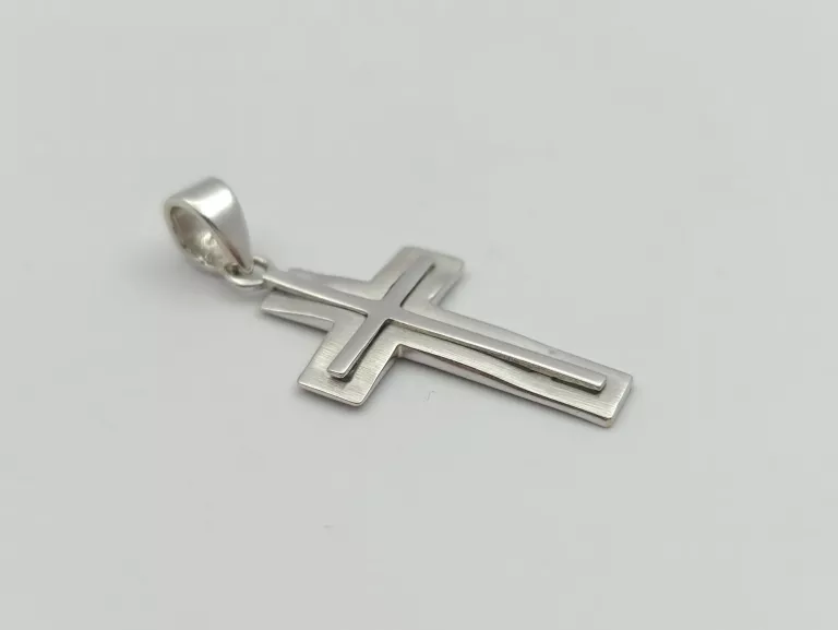 ZAWIESZKA Z BIAŁEGO ZŁOTA KRZYŻ - 585 14K 0,89G