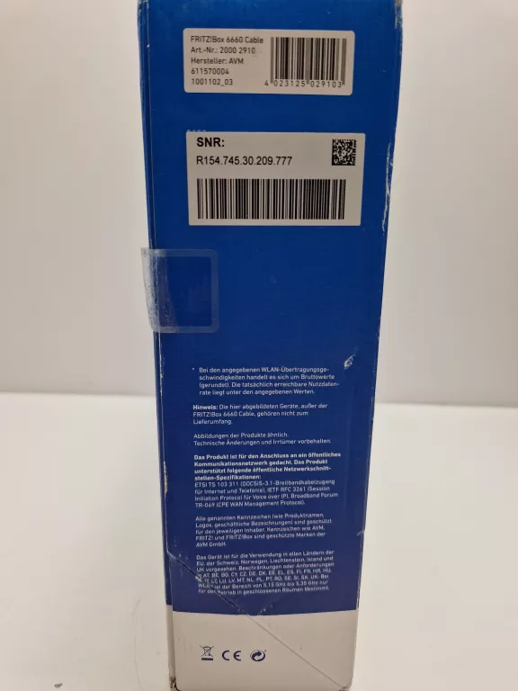 ROUTER AVM FRITZ! BOX 6660 CABLE 802.11AX WI-FI 6