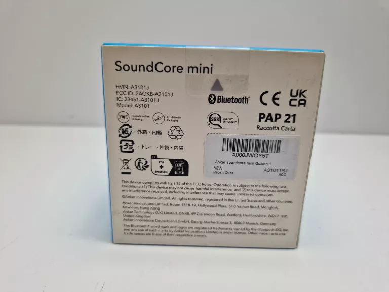 ANKER SOUNDCORE MINI A3101 PRZENOŚNY GŁOŚNIK BLUETOOTH ZŁOTY