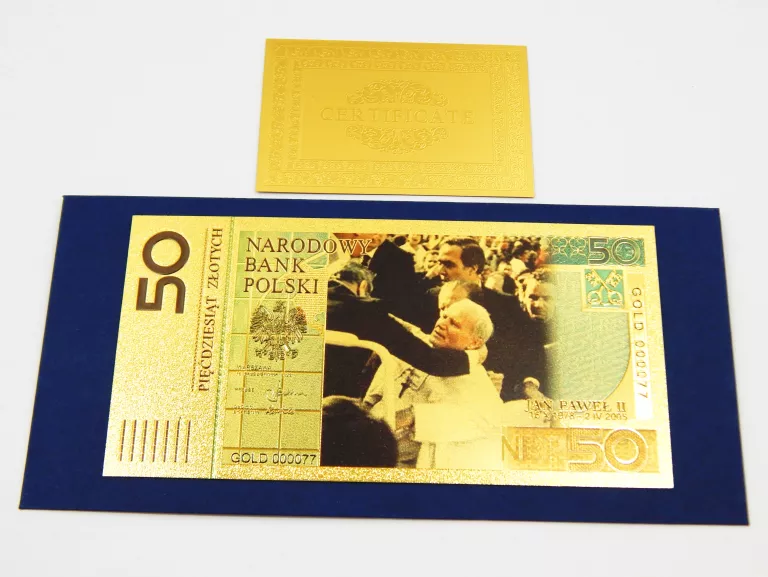 BANKNOTY KOLEKCJONERSKIE POZŁACANE