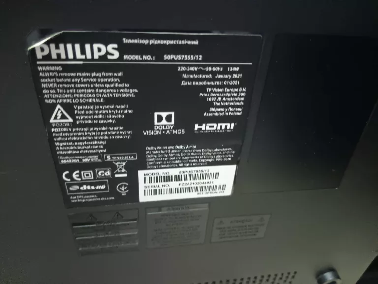 TELEWIZOR PHILIPS 50PUS7555 50" LED 4K