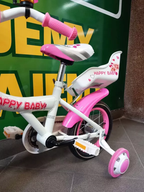 ROWERYK DZIECIECY HAPPY BABY/BIAŁO RÓZOWY