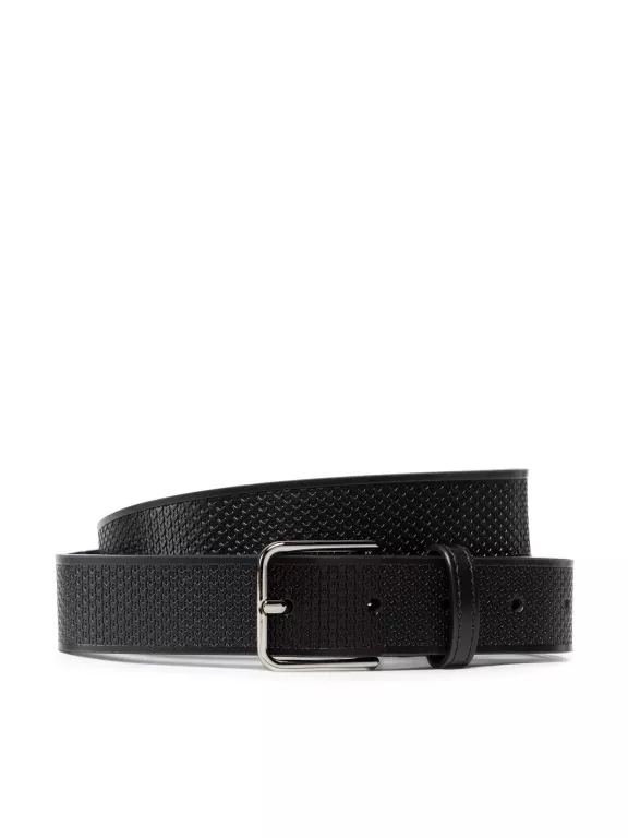 LACOSTE MĘSKI PASEK ZE SKÓRY NATURALNEJ LICOWEJ RC4028 CZARNY ROZM.80