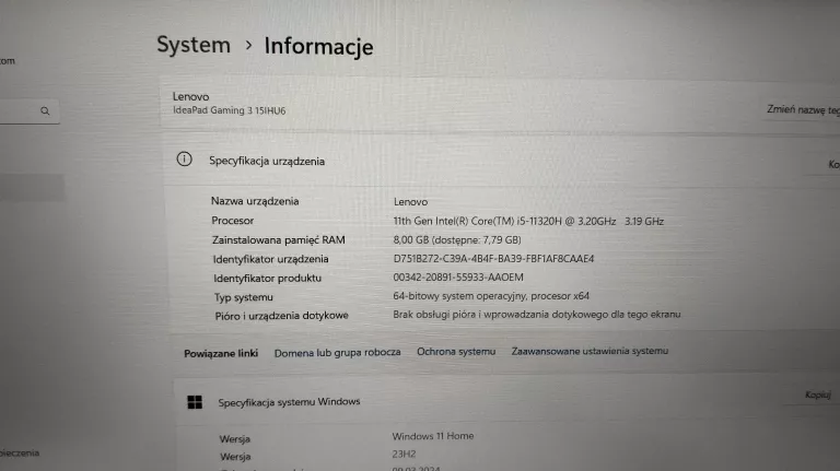 LAPTOP LENOVO IDEAPAD GAMING 3 15IHU6
