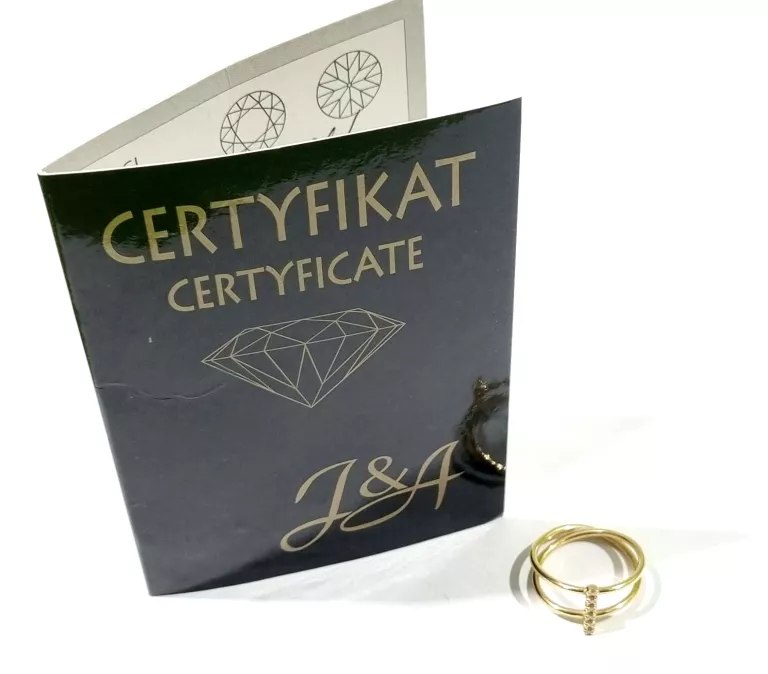 ZŁOTY PIERŚCIONEK Z 6 BRYLANTAMI 0,06CT PRÓBY 750/3,73G R.14