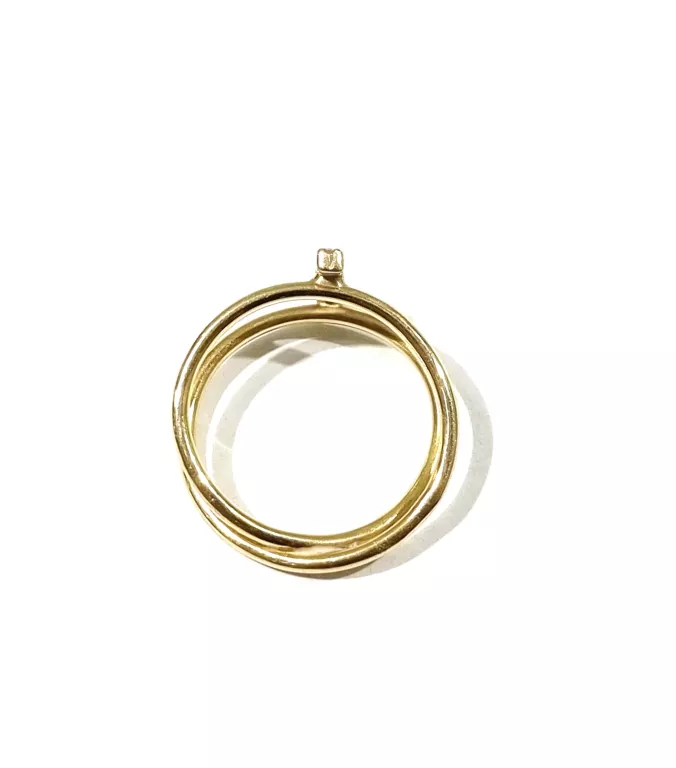 ZŁOTY PIERŚCIONEK Z 6 BRYLANTAMI 0,06CT PRÓBY 750/3,73G R.14