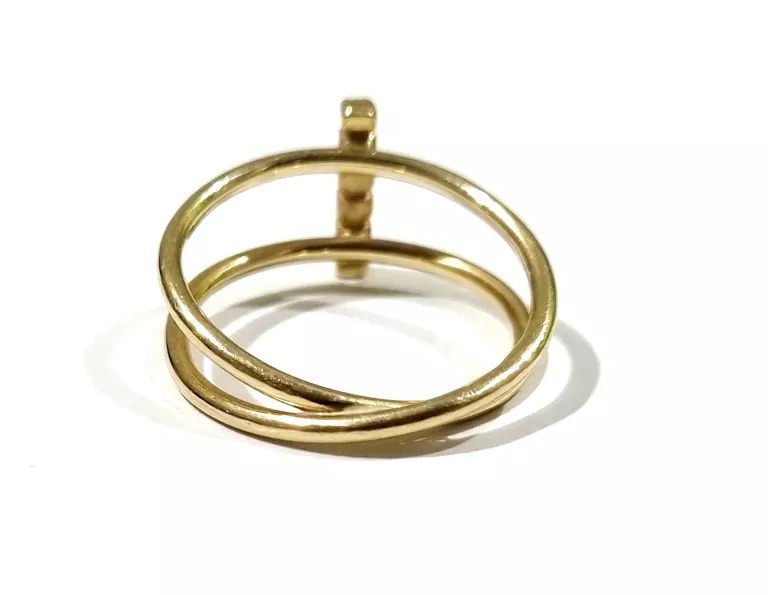 ZŁOTY PIERŚCIONEK Z 6 BRYLANTAMI 0,06CT PRÓBY 750/3,73G R.14