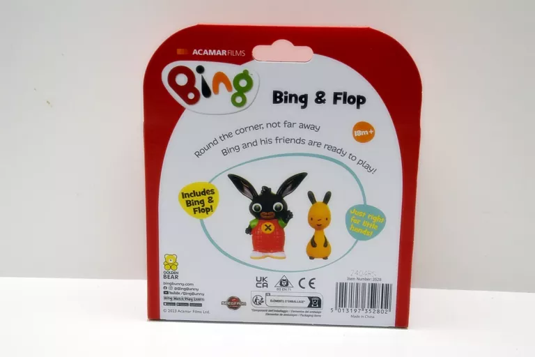 FIGURKI Z BAJKI BING I FLOP ZESTAW 18M+ KRÓLIK BING GOLDEN BEAR