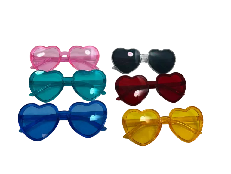 ZESTAW 6 PAR /OKULARY PRZECIWSŁONECZNE IMPREZOWE-HIPSTERSKIE SERCA