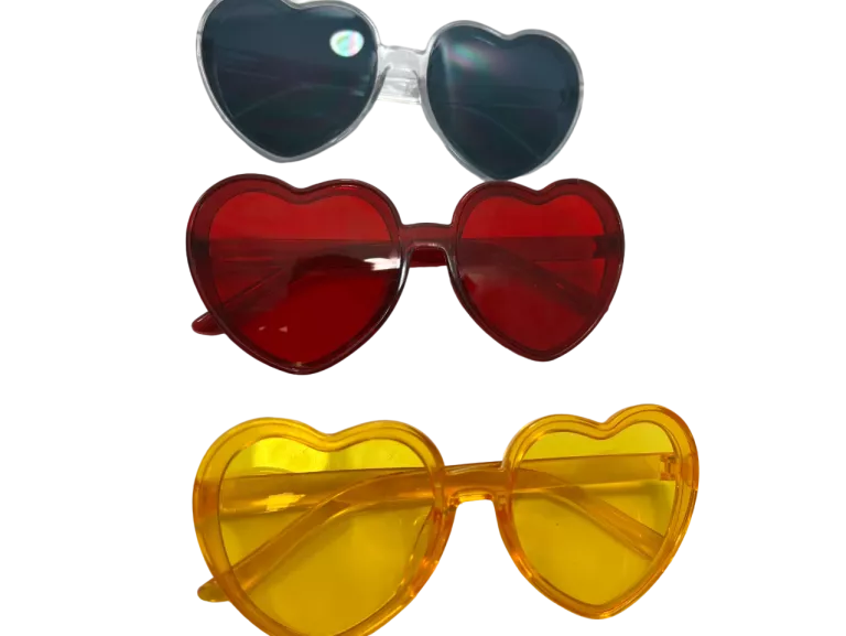 ZESTAW 6 PAR /OKULARY PRZECIWSŁONECZNE IMPREZOWE-HIPSTERSKIE SERCA