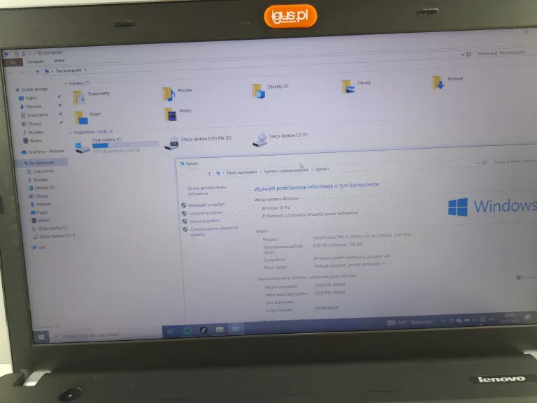 LENOVO THINKPAD E531 I5 3GEN/8GB/256SSD/WIN10