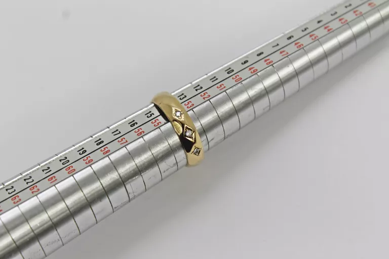 ZŁOTA OBRĄCZKA 3 BRYLANTY PR 585 ROZM 14 CERTYFIKAT