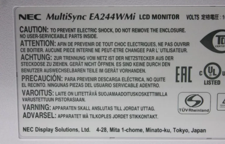 MONITOR LED NEC EA244WMI 24" 1900X1200 HDMI OBROTOWY