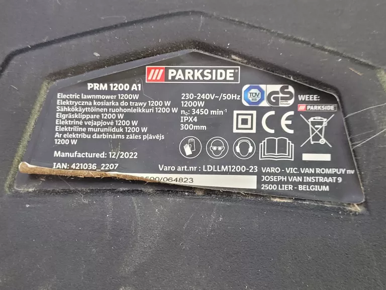 KOSIARKA ELEKTRYCZNA PARKSIDE MODEL PRM 1200 A1 1200W