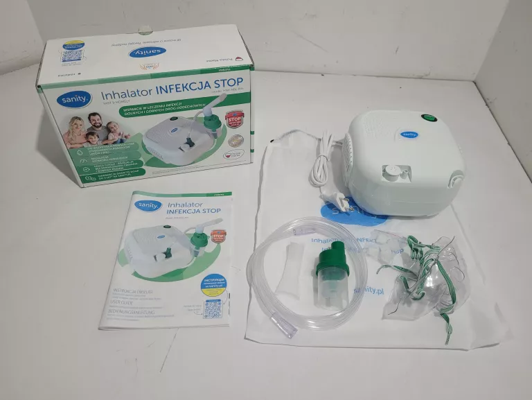 INHALATOR SANITY INFEKCJA STOP MODEL HNK-NBL-MN ZESTAW JAK NOWY
