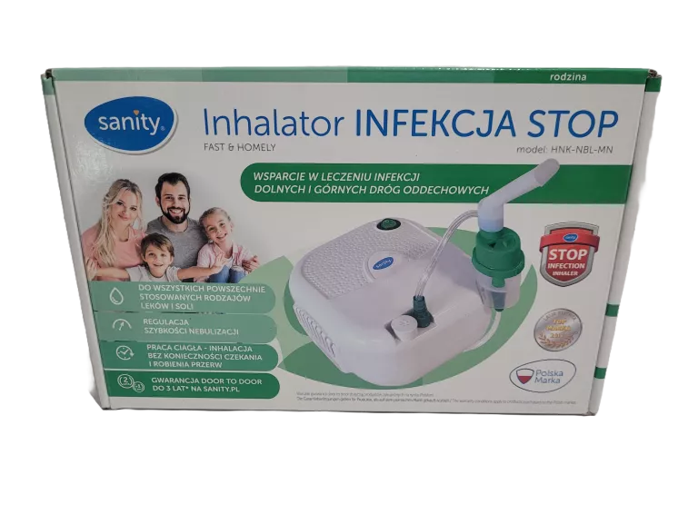 INHALATOR SANITY INFEKCJA STOP MODEL HNK-NBL-MN ZESTAW JAK NOWY