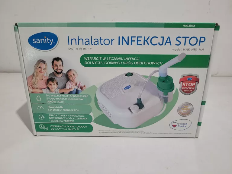 INHALATOR SANITY INFEKCJA STOP MODEL HNK-NBL-MN ZESTAW JAK NOWY