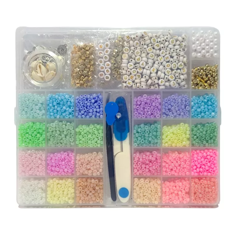 KORALIKI DO ROBIENIA BIŻUTERII DIY DEKORACYJNE ZESTAW 5600 ELEMENTÓW 4 MM