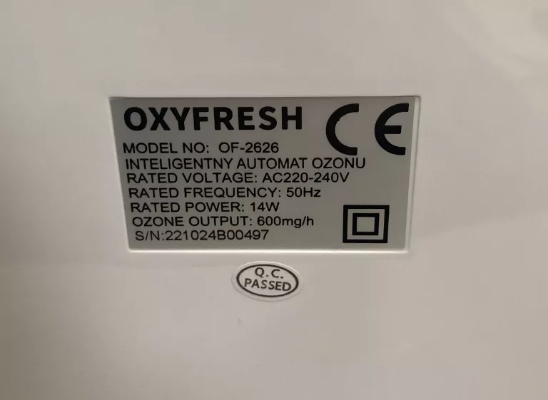 INTELIGENTNY AUTOMAT OZONU OF-2626 OXYFRESH!POLECAM