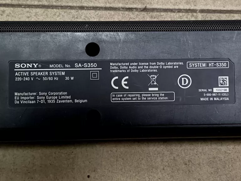 SOUNDBAR SONY SONY HT-S350