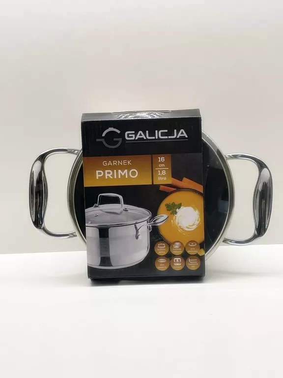 GARNEK INDUKCJA ZE STALI NIERDZEWNEJ 16CM 1,8L