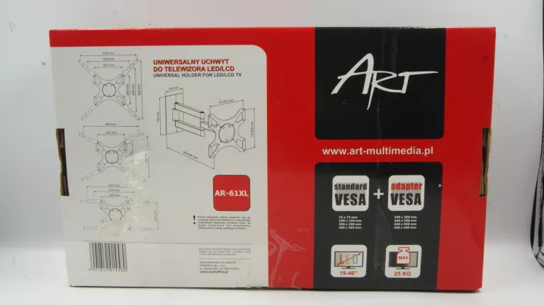 ART UCHWYT DO TELEWIZORA TV LCD AR-61XL 19-46 CALI 25KG LCD/LED
