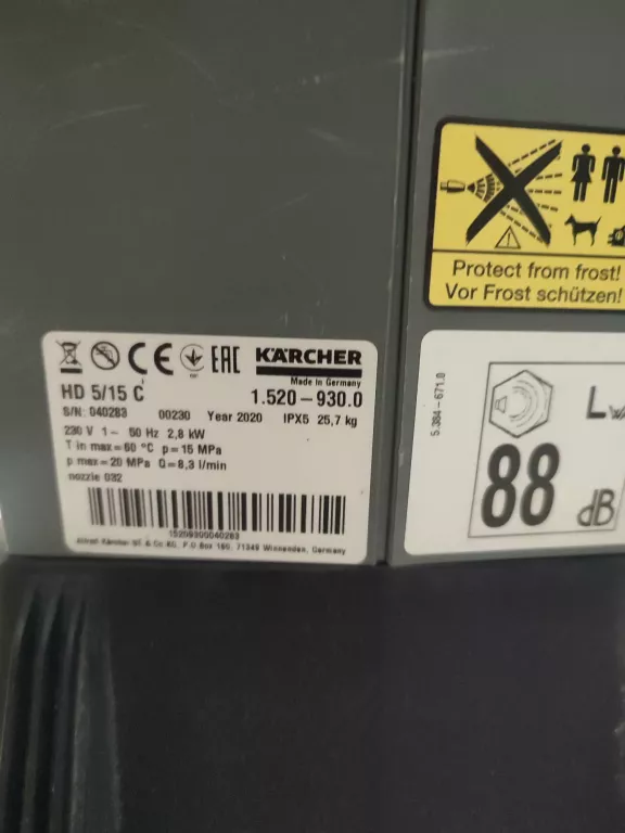 MYJKA WYSOKOCIŚNIENIOWA (200 BAR, 500L/H) KÄRCHER HD 5/15 C