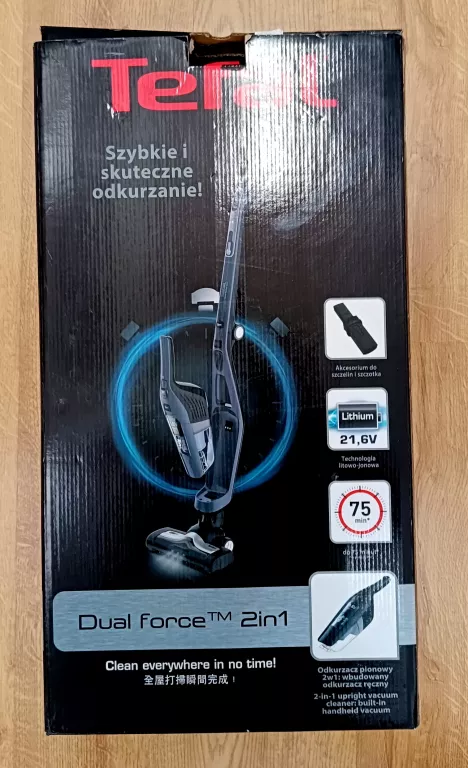 TEFAL ODKURZACZ PIONOWY DUAL FORCE 2IN1