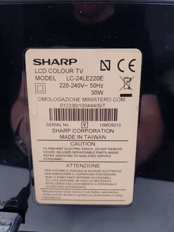 TELEWIZOR SHARP LC 24LE220E + PILOT PRZEWÓD