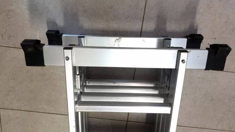 DRABINA SKŁADANA PRZEGUBOWA 4X4 SZCZEBLE 5M+ 2 PLATFORMY ROBOCZE 90 I118CM
