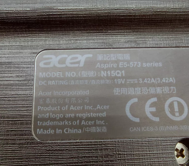 LAPTOP ACER ASPIRE E5-573 USZKODZONY