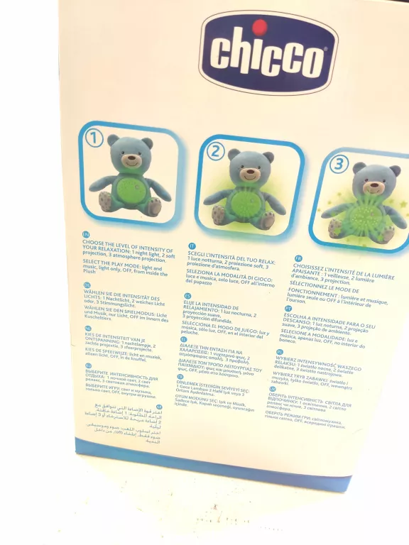 CHICCO MIŚ PROJEKTOR 3W1 LAMPKA NOCKA MELODIE KOŁYSANKI