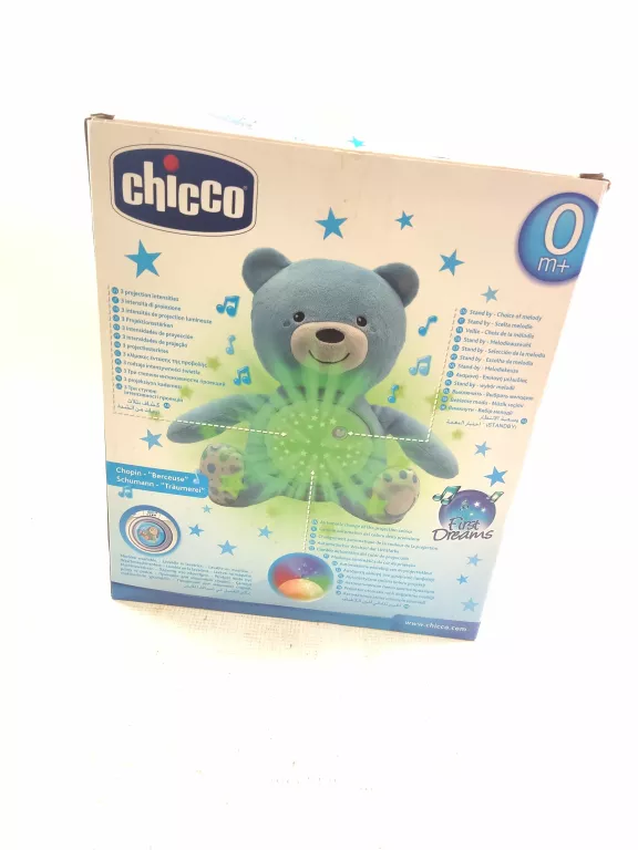 CHICCO MIŚ PROJEKTOR 3W1 LAMPKA NOCKA MELODIE KOŁYSANKI