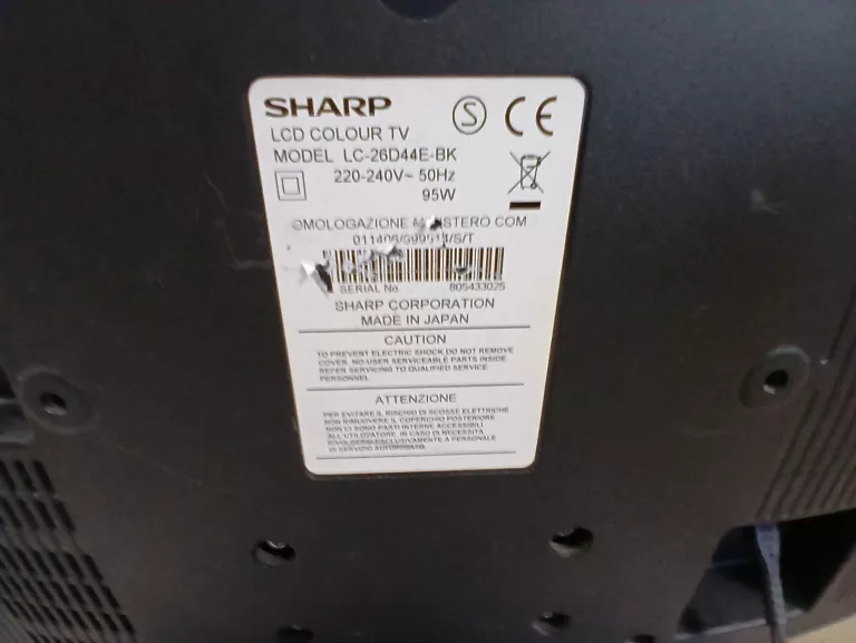 TELEWIZOR SHARP AQUOS LC-26D44E-BK