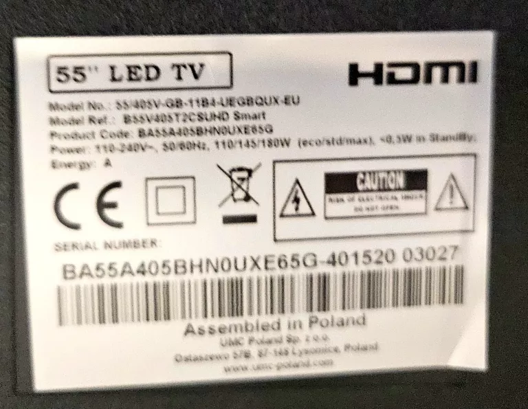 TELEWIZOR SMART BLAUPUNKT 55/405V-GB 55'' 4K UHD