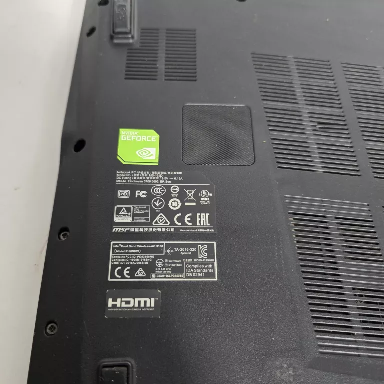 LAPTOP MSI MS-16 JD