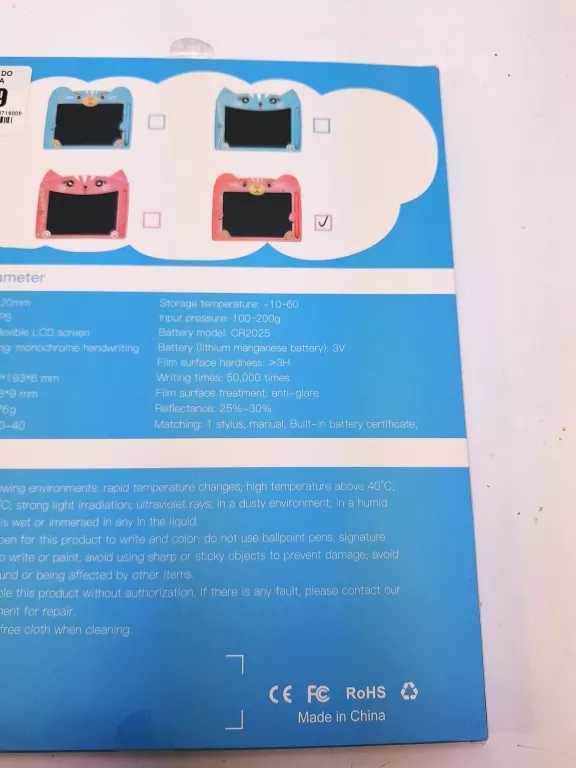 ZABAWKA TABLET LCD DO RYSOWANIA DLA DZIECI RÓŻOWY